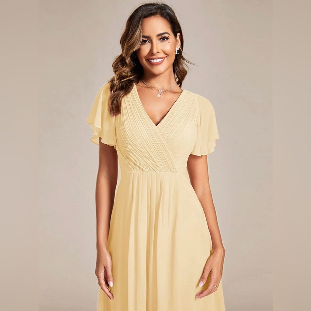 Ever Pretty Yellow Bridesmaid Dress